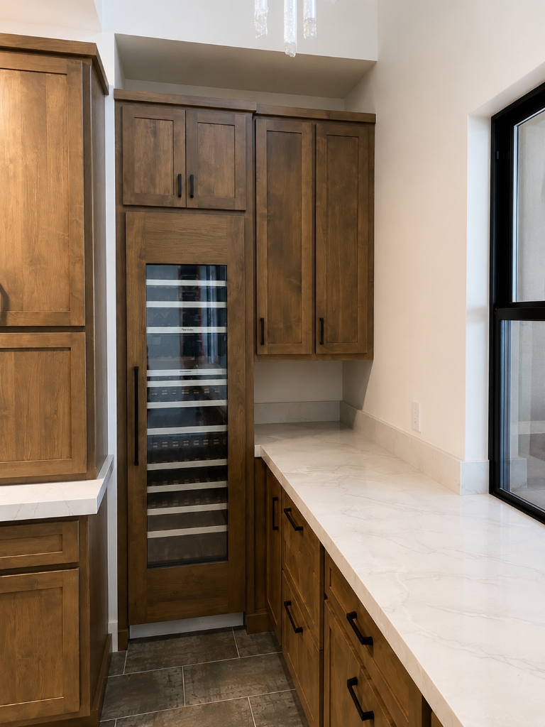 Custom Butler's Pantry and Built-In Wine Refrigerator