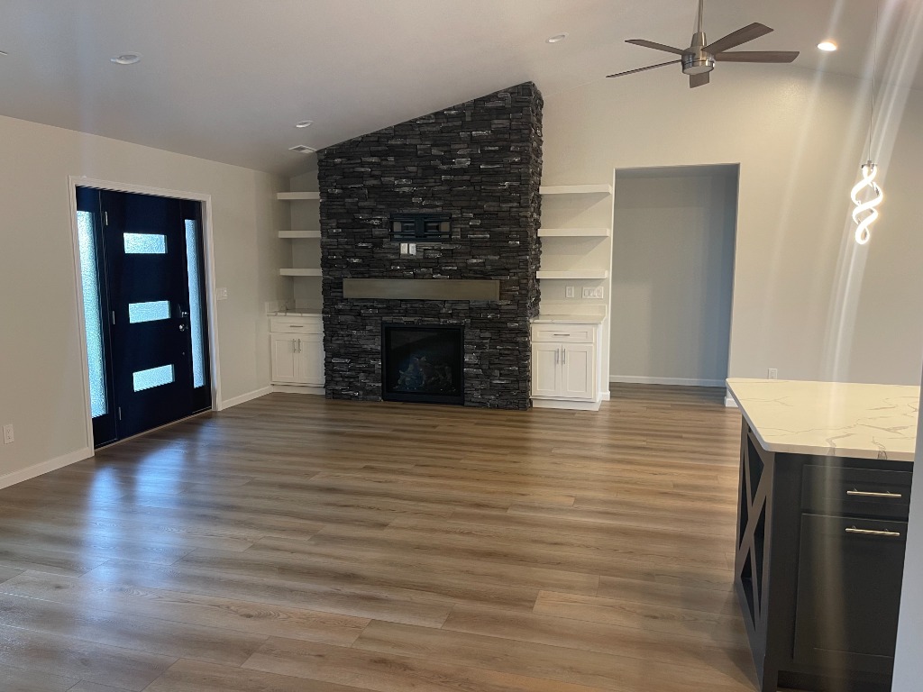 Custom Built-In Cabinets and Floating Display Shelves